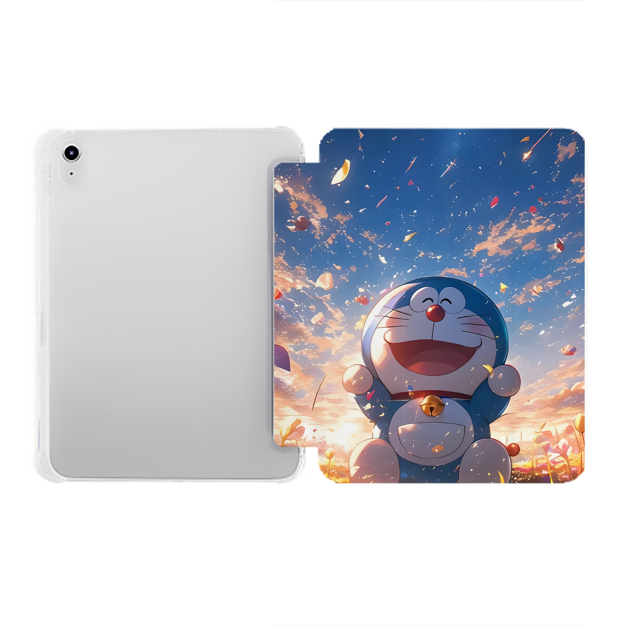 （画像用） ドラえもん Doraemon IPad ケース ペン収納付き 三つ折りスタンド PUレザー×シリコン 対応機種9.5/10.5/10.9インチ